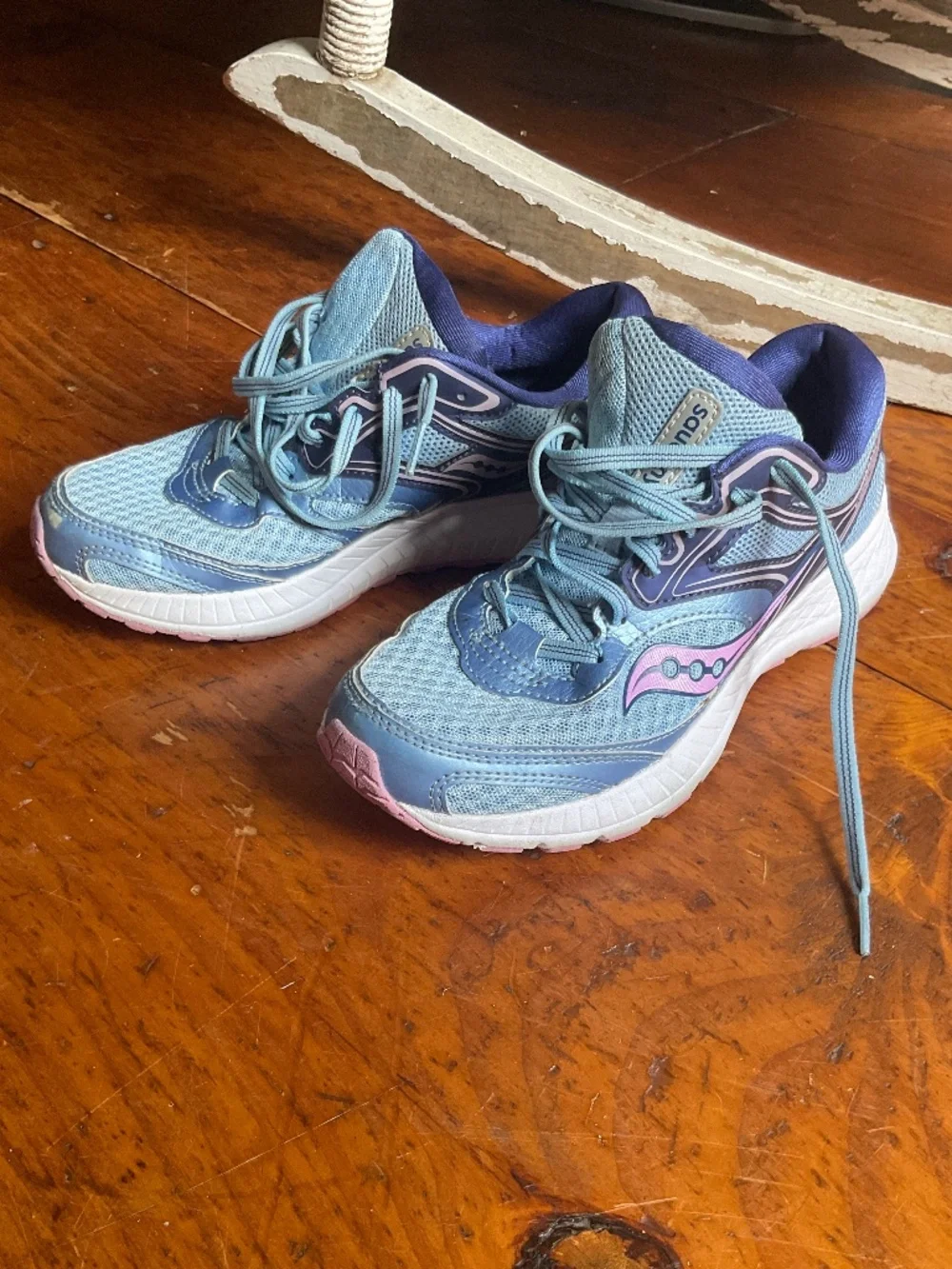 Saucony Cohesion 12 Women's Running Shoes Blue w/pink Athletic Sneakers Size 6.5